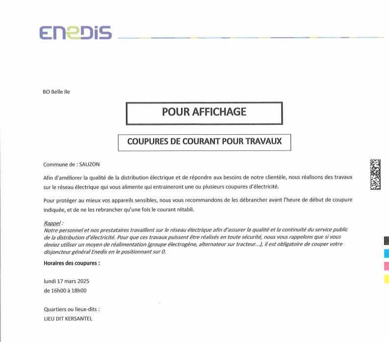 Coupure Enedis 17 03 25